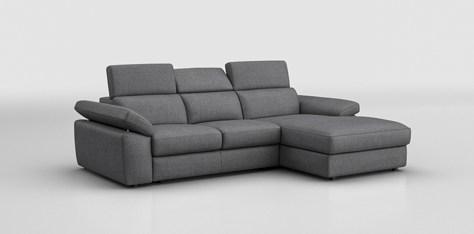 Quercioli - small corner sofa with sliding mechanism  right peninsula with compartment